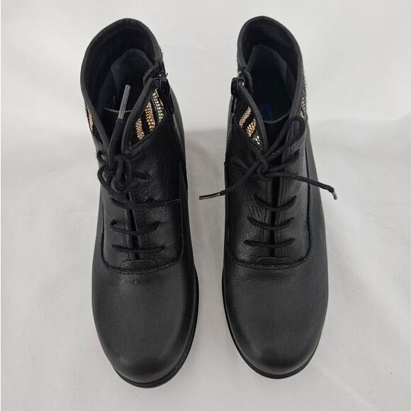 Wolky Black Leather Lace Up Stratton Ankle Boot sz 37 (US 6) $219 NWOB Casual - Picture 5 of 10